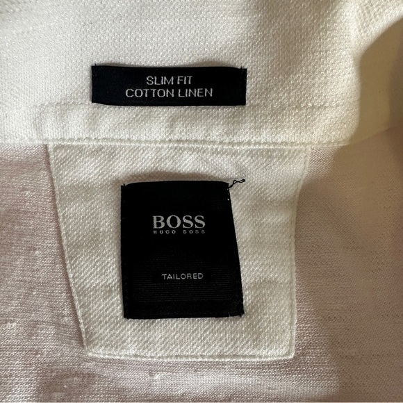 Hugo Boss Slim Fit Cotton Linen T Paxton Polo White M - Picture 4 of 9